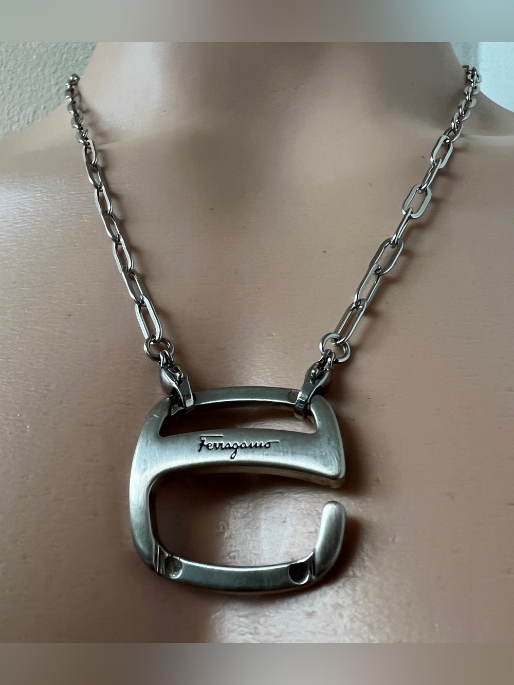 Men’s Ferragamo Adjustable Gancini Chain Necklace